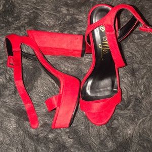 Red ‘So Me’ heels